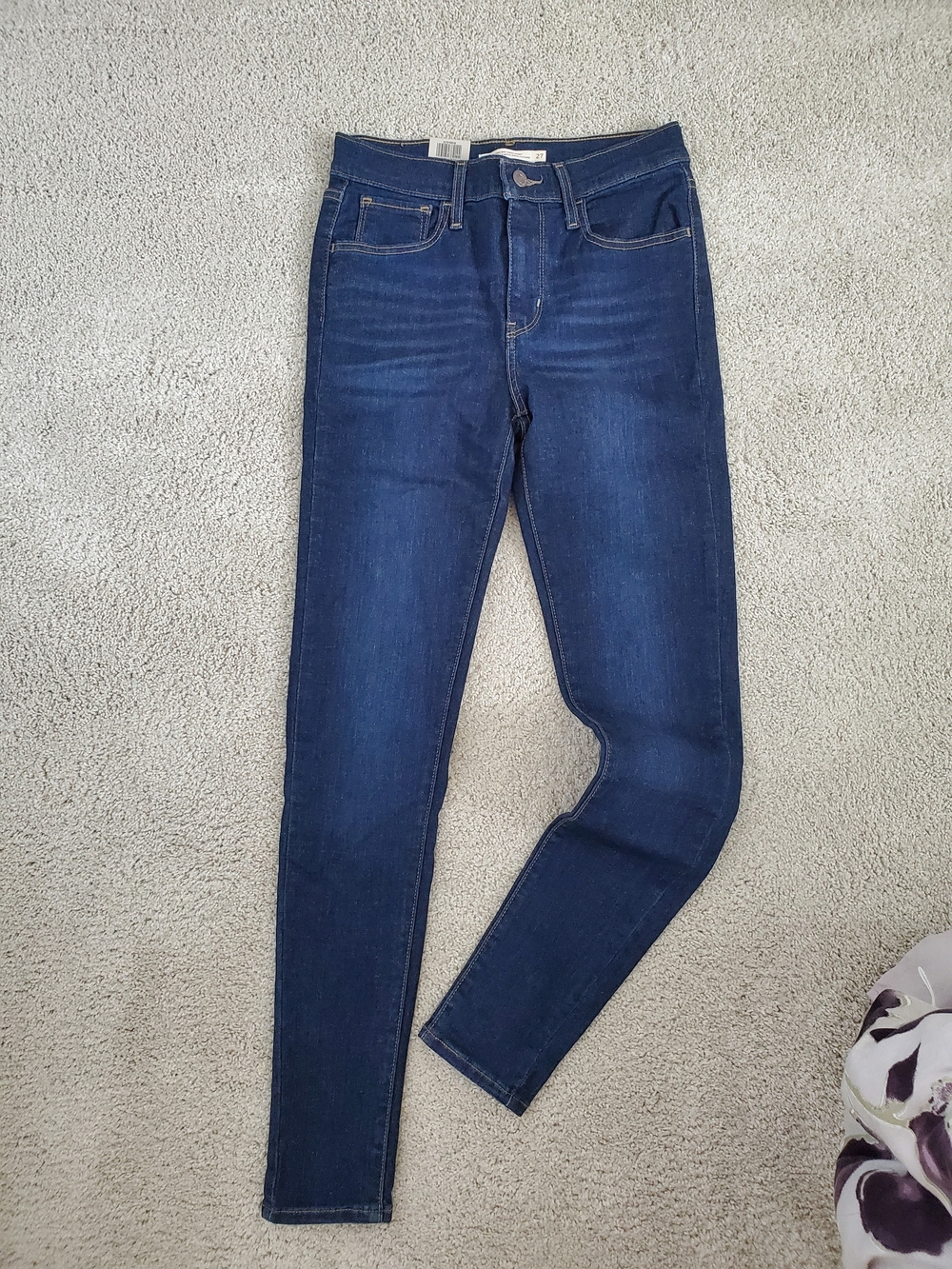 Levi's 720 High-Rise Super Skinny Dark Blue Denim Jeans